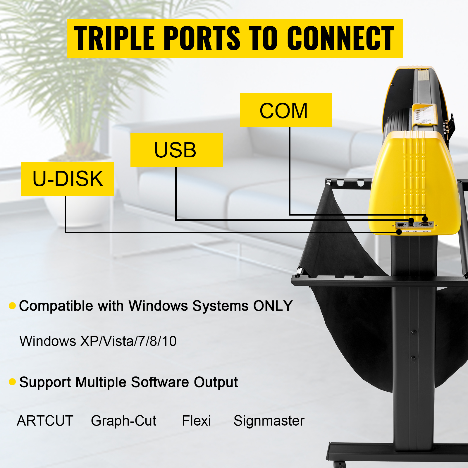 VEVOR vinila griešanas iekārta ar usb, u-diska un com portiem Windows sistēmām.