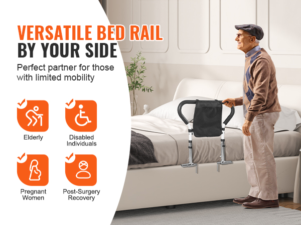 VEVOR bed rails for elderly, disabled, pregnant women, and post-surgery recovery, providing mobility aid.