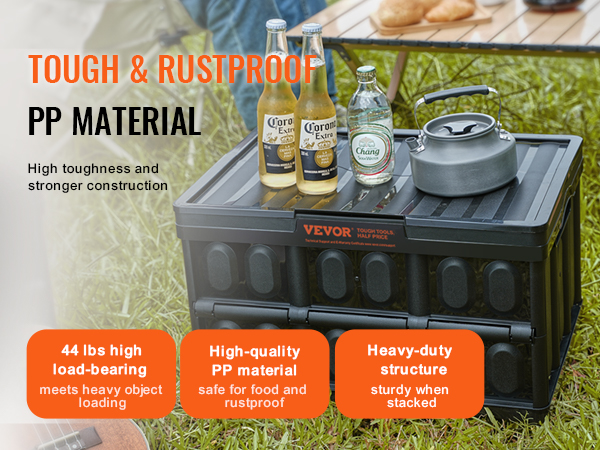 tough and rustproof VEVOR collapsible storage bins with high load-bearing and heavy-duty structure.