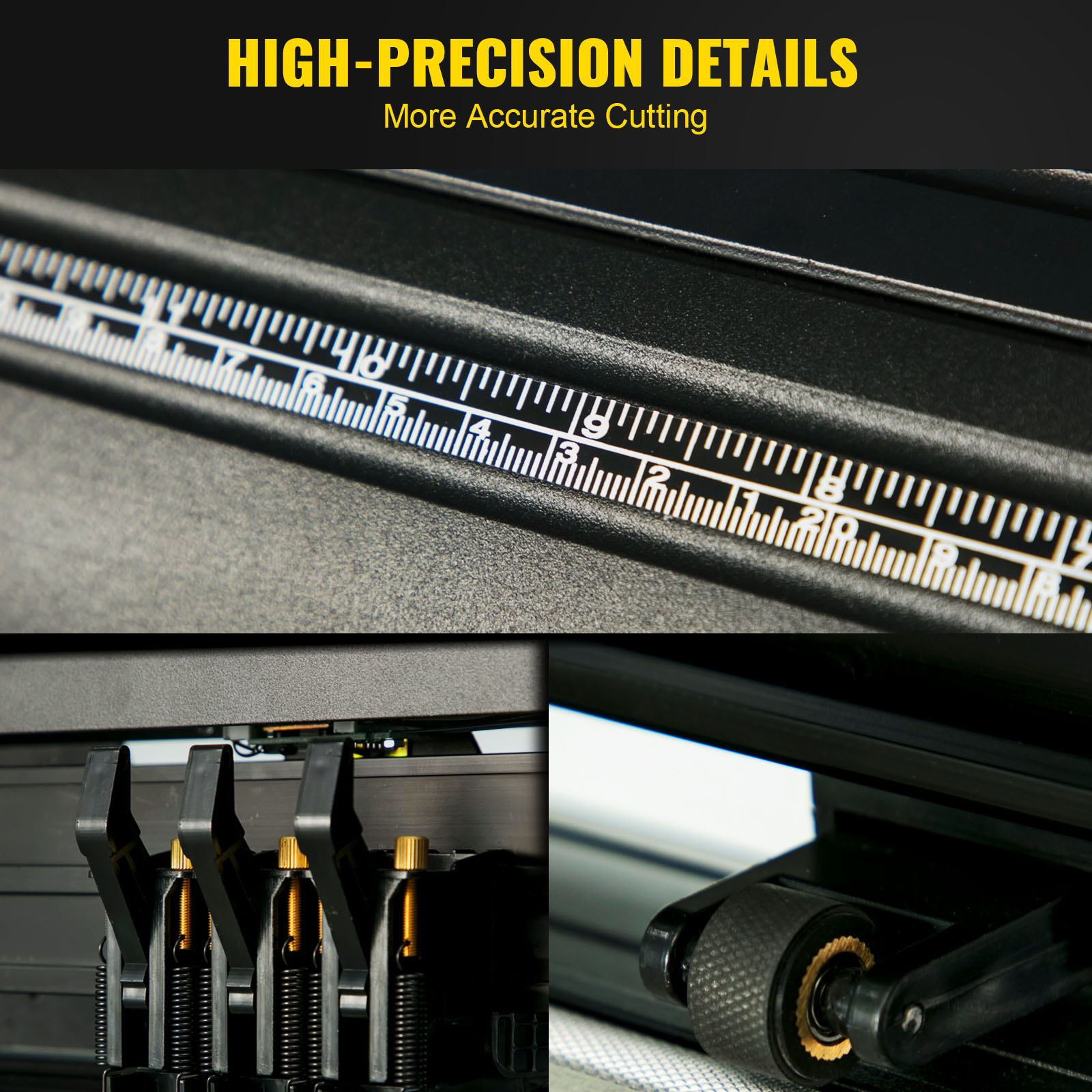 close-up of VEVOR vinyl cutter machine showing high-precision cutting details.