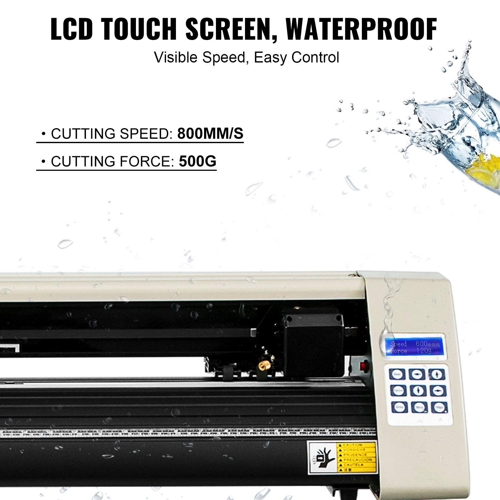 VEVOR vinyl cutter machine with lcd touch screen and waterproof design.