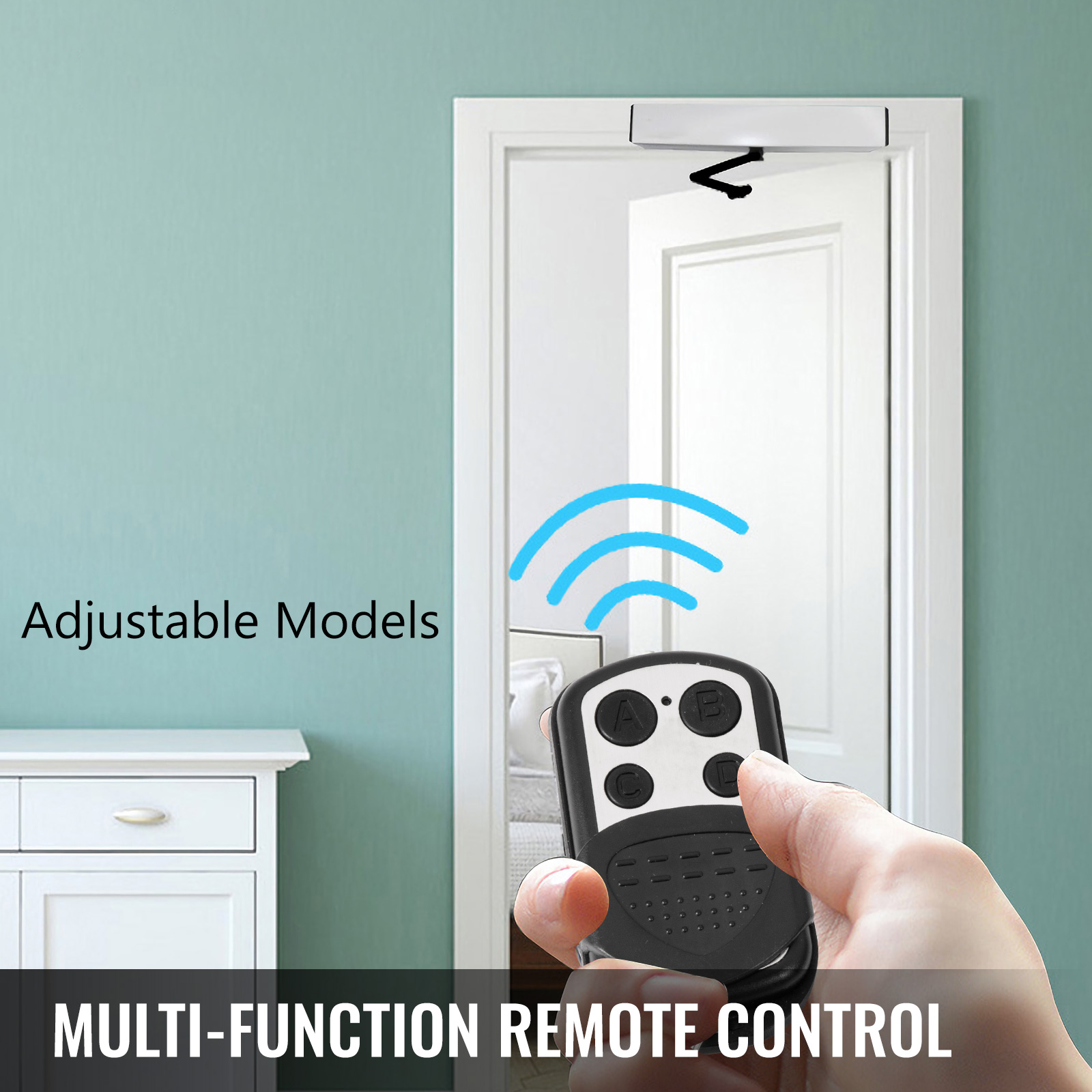 VEVOR automatic door opener with remote control and adjustable models.