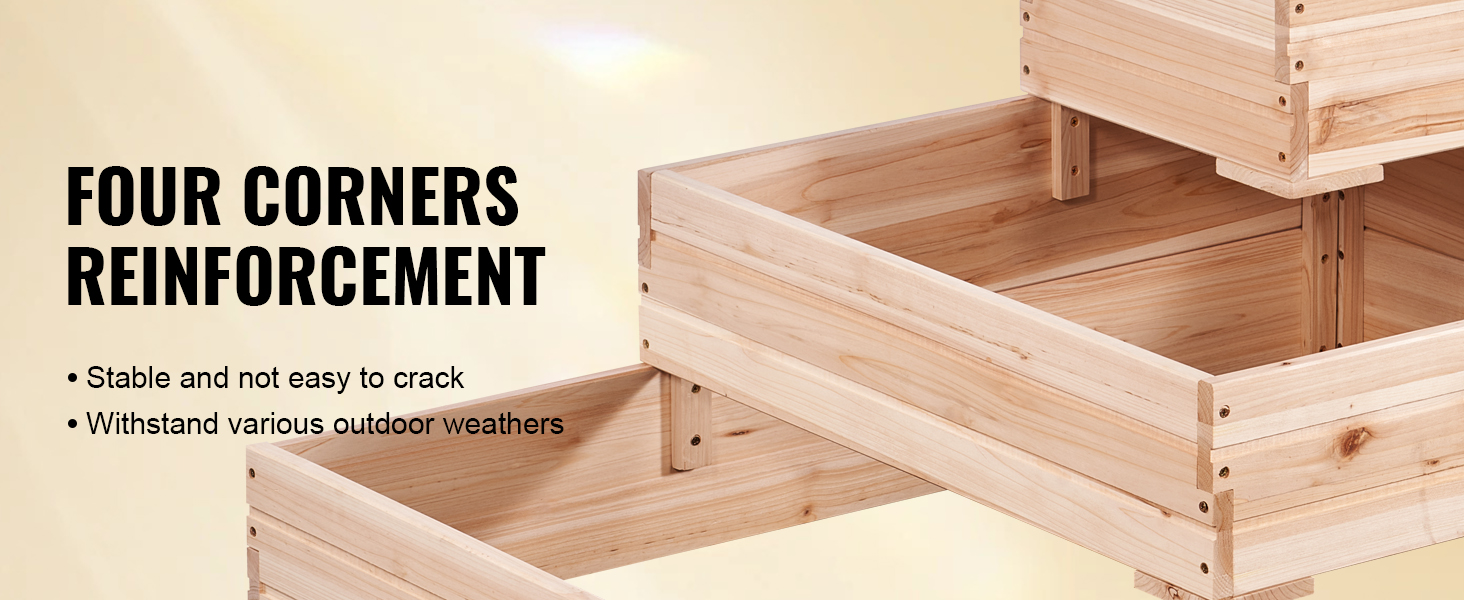VEVOR raised garden bed with reinforced corners, stable and weather-resistant for outdoor use.