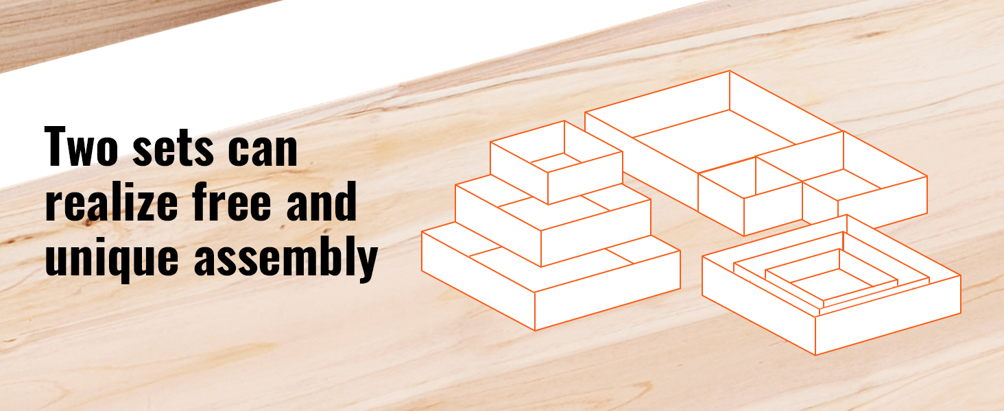 assembly possibilities for VEVOR raised garden bed with two set configurations on wooden background.