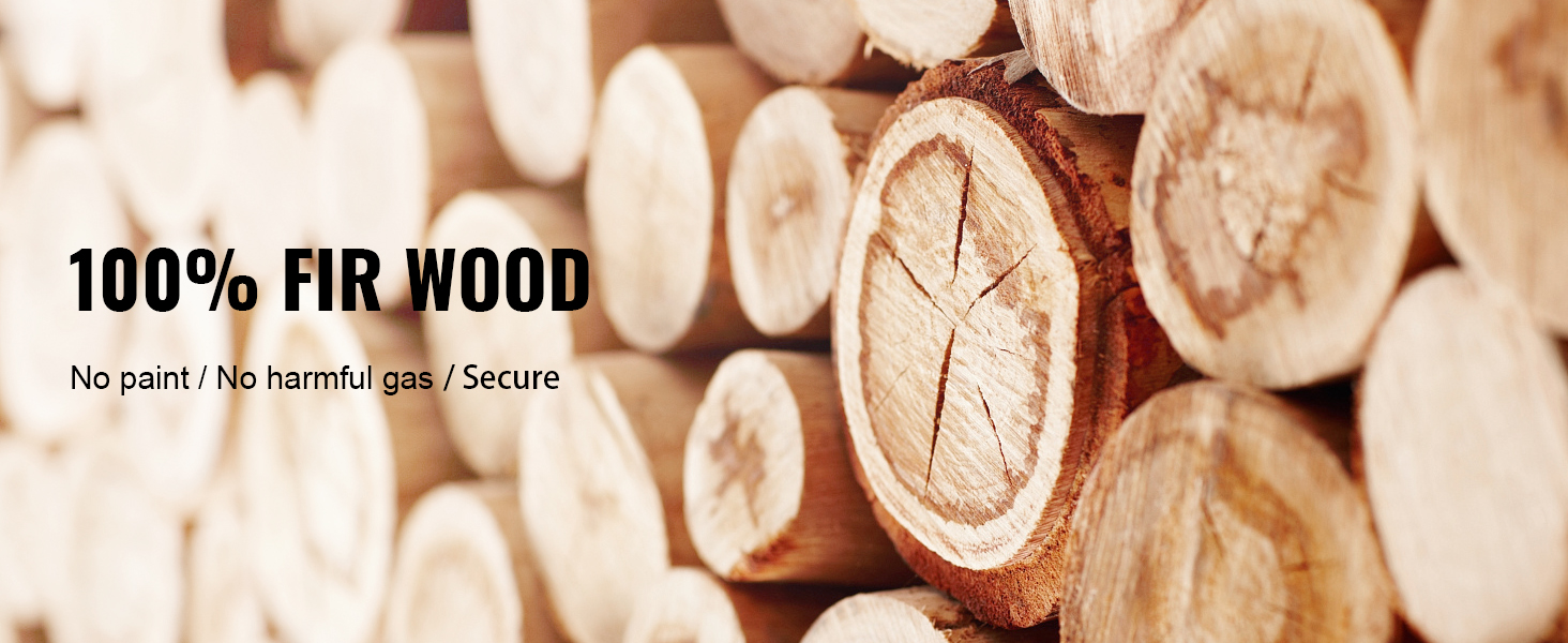 100% fir wood logs for VEVOR raised garden bed - no paint, no harmful gas, secure.