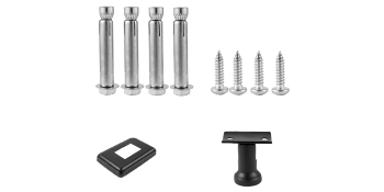 VEVOR cable rail post hardware set with screws, bolts, and black mounting bracket.