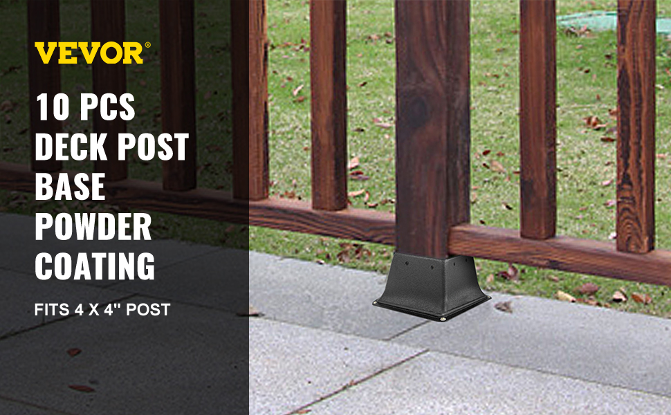 VEVOR deck post base, 10 pcs, powder coating, fits 4 x 4" post