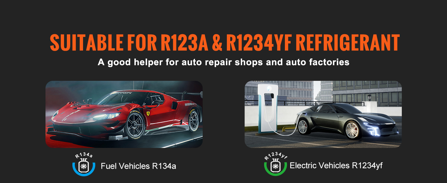 VEVOR refrigerant recovery machine for r123a and r1234yf, ideal for auto repair shops and factories.