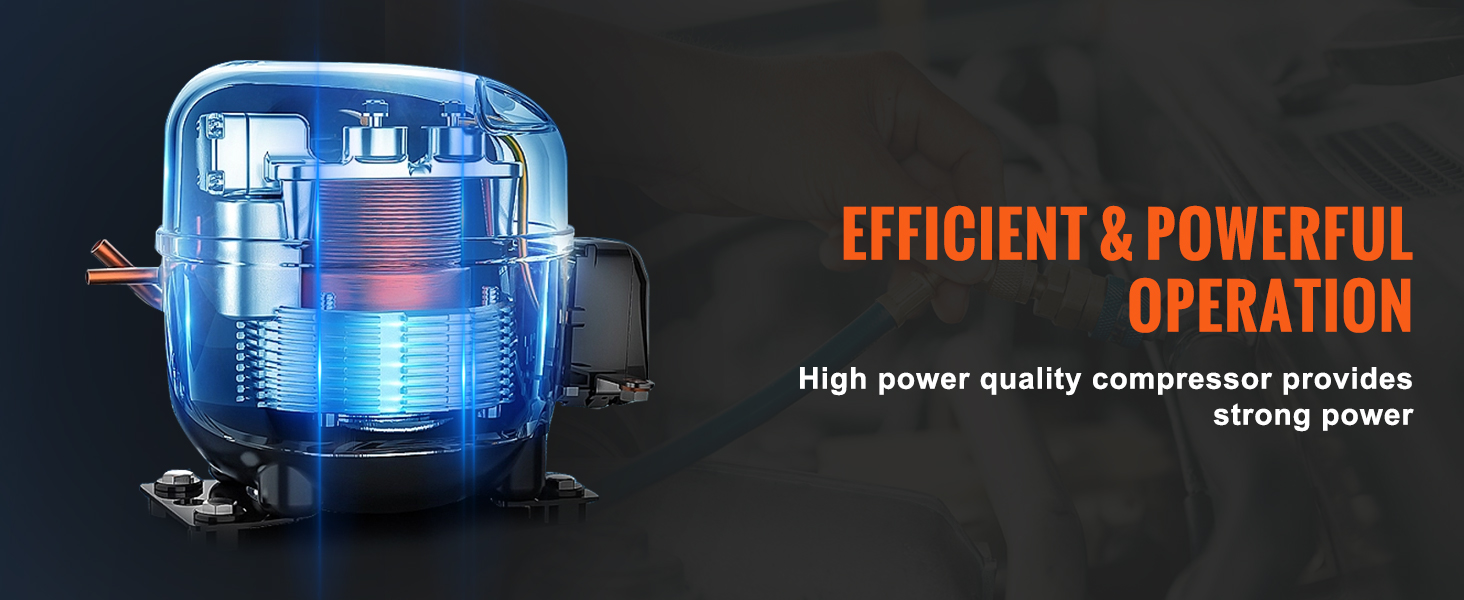 VEVOR refrigerant recovery machine showcasing efficient and powerful operation with a high-quality compressor.