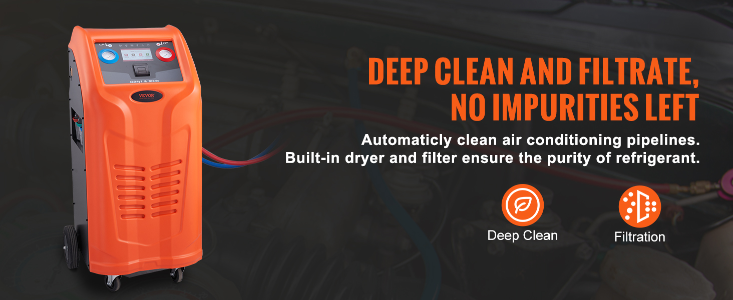 VEVOR refrigerant recovery machine for deep cleaning and filtration of air conditioning pipelines.