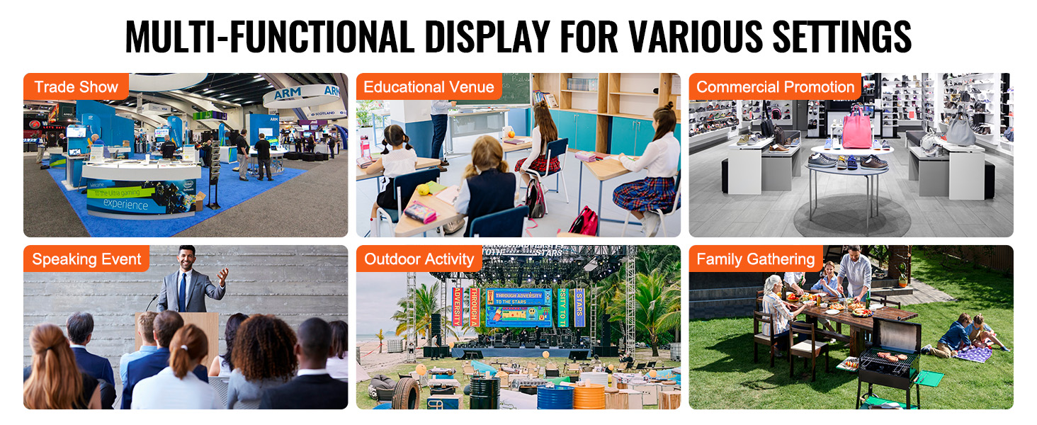 multi-functional VEVOR promotion counter for trade shows, educational venues, commercial promotion, and events.
