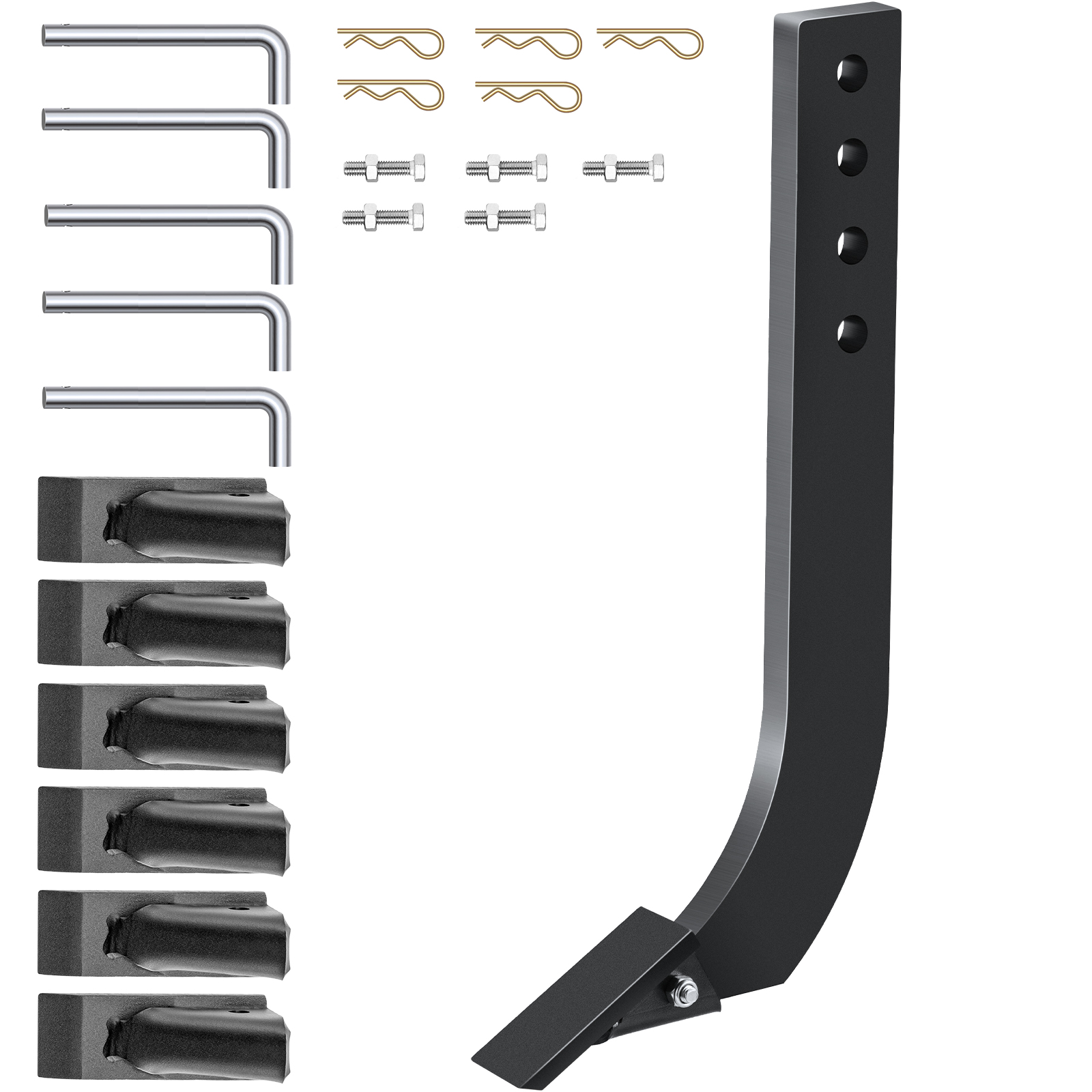 VEVOR box blade shank set with bolts, cotter pins, and angled metal parts.