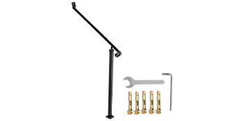 VEVOR handrails kit with wrench, screws, and black metal support for stairs