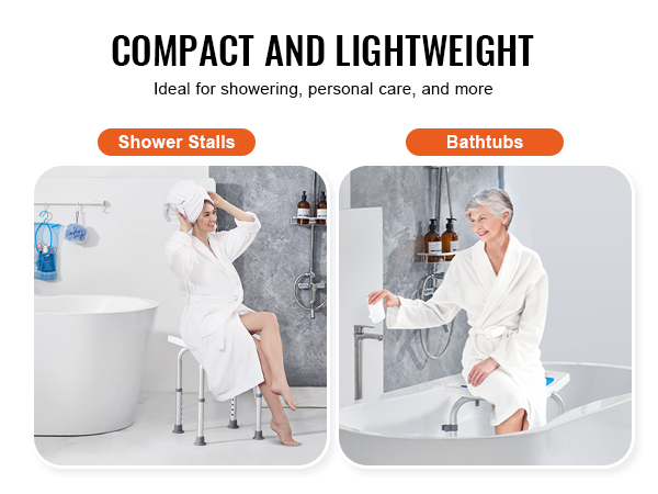 compact VEVOR shower chair, ideal for shower stalls and bathtubs, enhancing personal care and convenience.