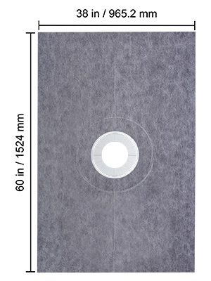 VEVOR shower curb kit with dimensions 38x60 inches in grey material.