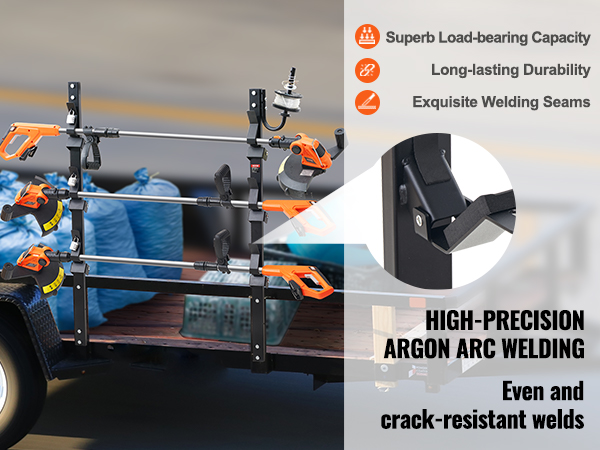 VEVOR trimmer rack showcasing high load-bearing capacity and durable, crack-resistant welding.