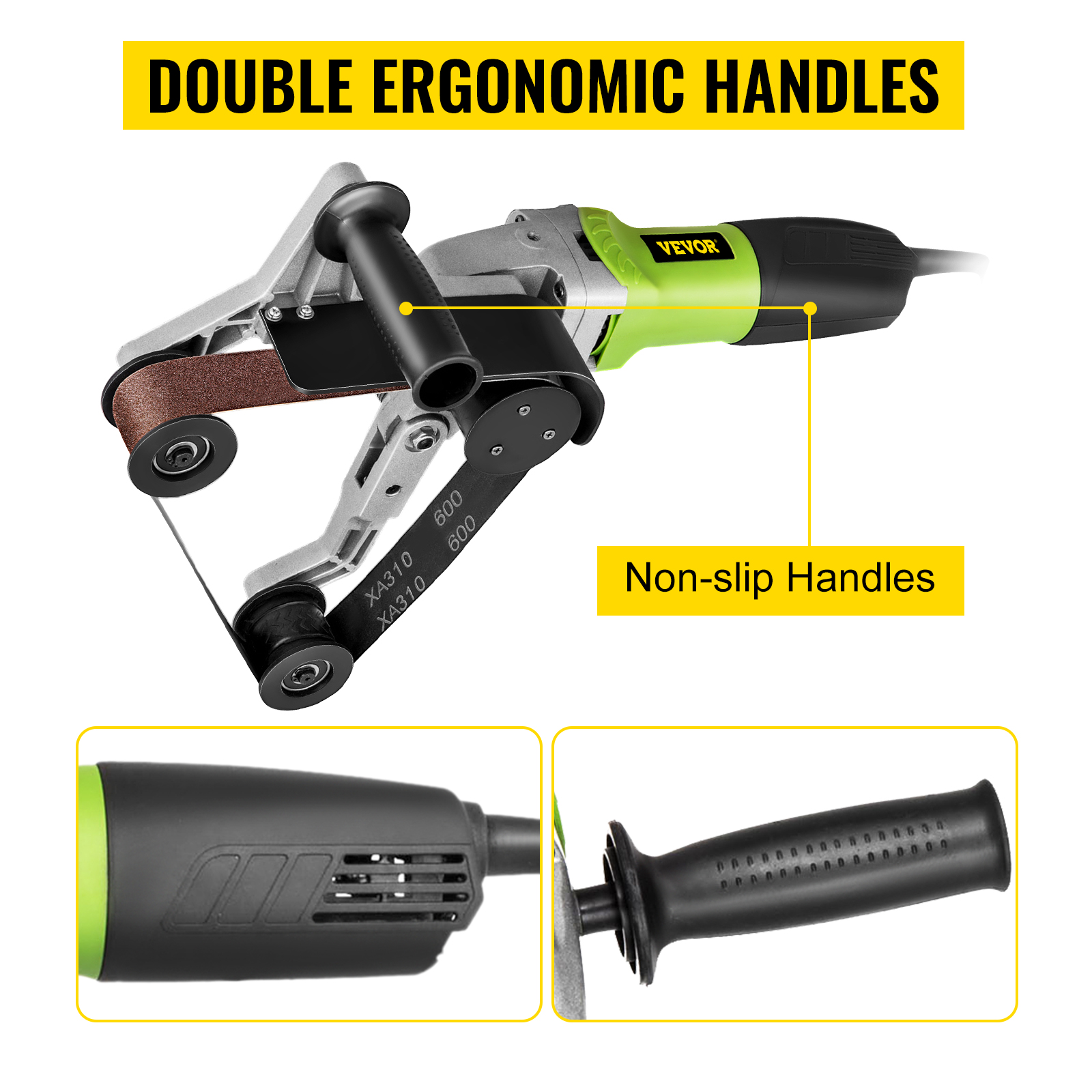 VEVOR pipe tube polisher with double ergonomic non-slip handles.