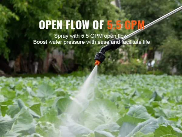 spraying crops with VEVOR 12v water pressure diaphragm pump at 5.5 gpm for effective irrigation.