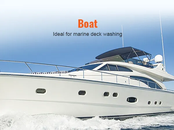 luxury yacht cruising at sea, highlighting VEVOR 12v water pressure diaphragm pump for deck washing.
