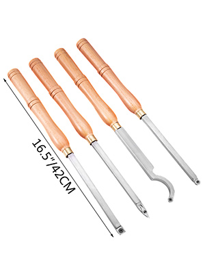 VEVOR wood turning tools 16.5"/42cm wooden handles, four pieces.