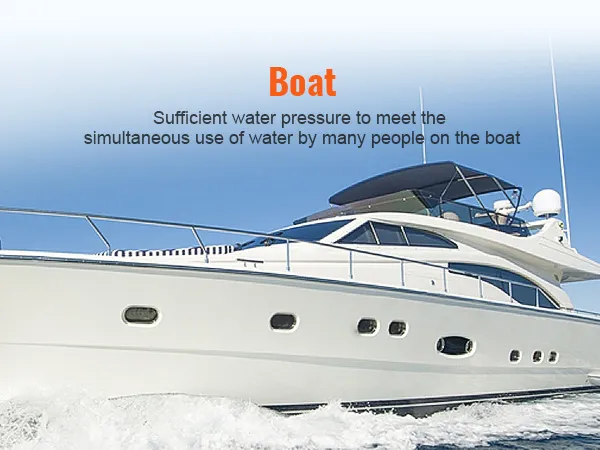 luxury yacht sailing on open water showcasing ample water pressure for multiple users with VEVOR water diaphragm pump.