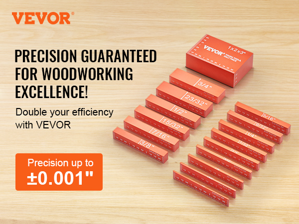 VEVOR precision woodworking tools with accuracy up to ±0.001" for efficiency.