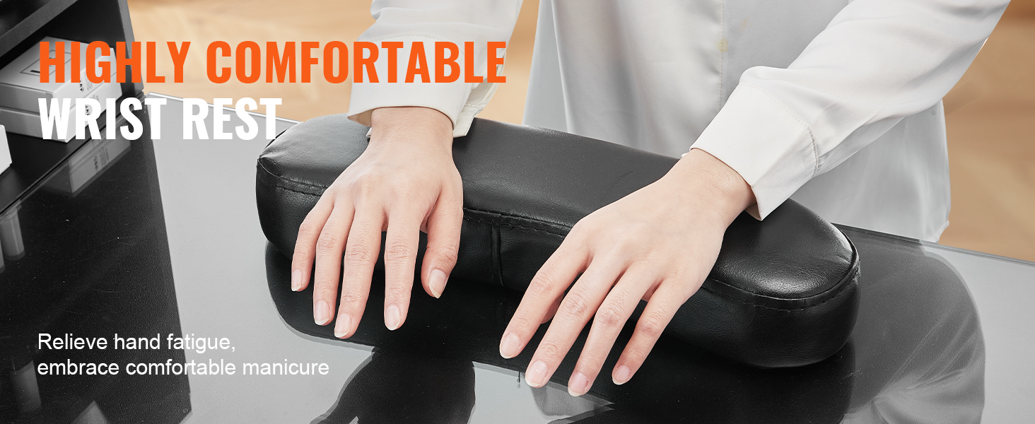 highly comfortable wrist rest for VEVOR manicure table, relieving hand fatigue for a comfortable manicure.