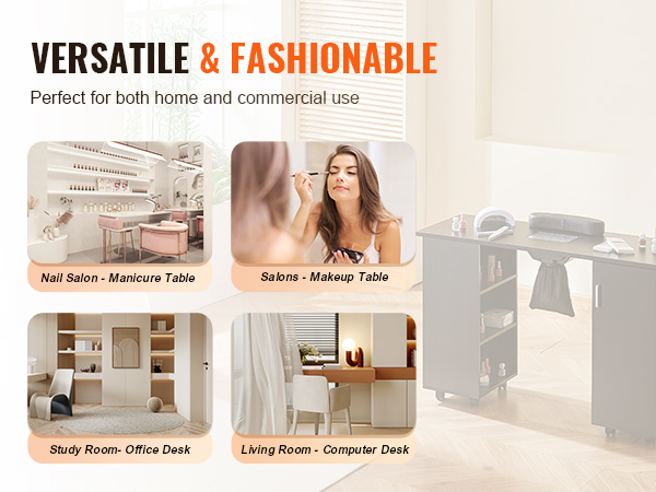 versatile and fashionable VEVOR manicure table for home and commercial use. nail salon, makeup table, office desk.