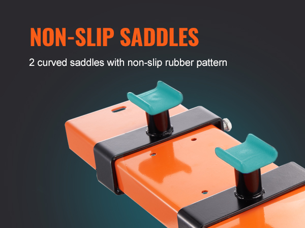 нескользящие седла на подъемнике мотоцикла VEVOR оранжевого и черного цветов с изогнутым резиновым рисунком для устойчивости.