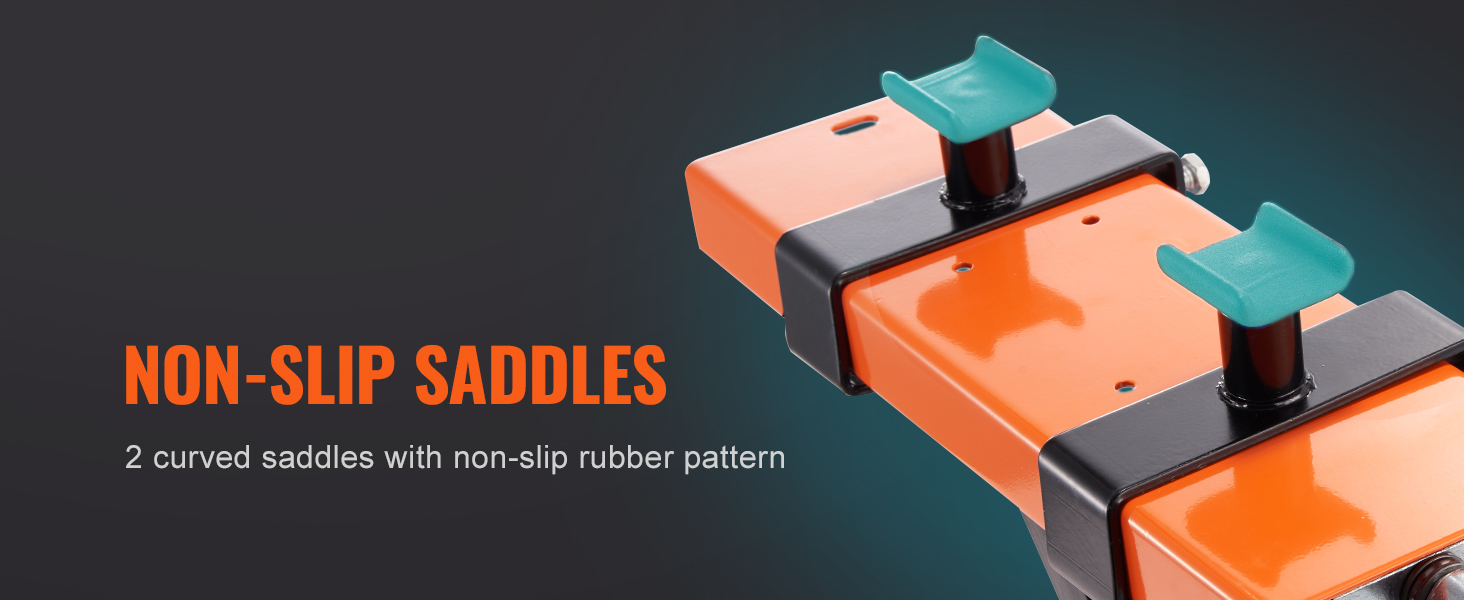 нескользящие седла на подъемнике мотоцикла VEVOR оранжевого и черного цветов с изогнутым резиновым рисунком для устойчивости.