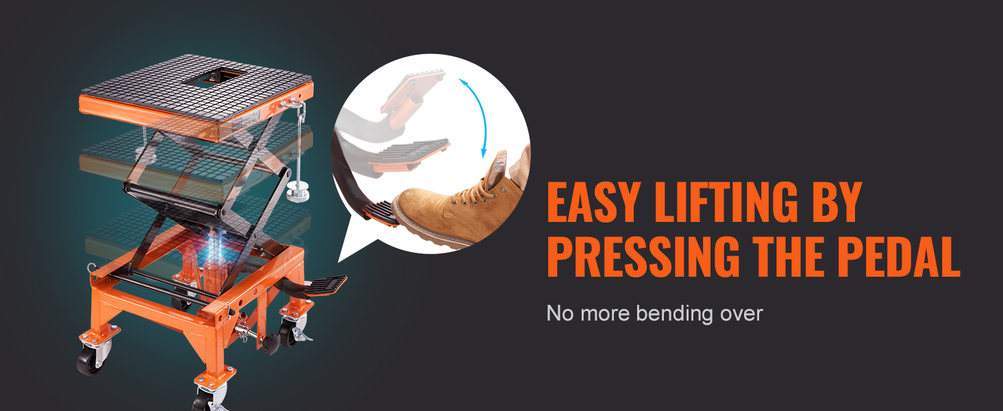 Гидравлический мотоциклетный подъемник VEVOR с легким педальным механизмом подъема. больше не нужно наклоняться.