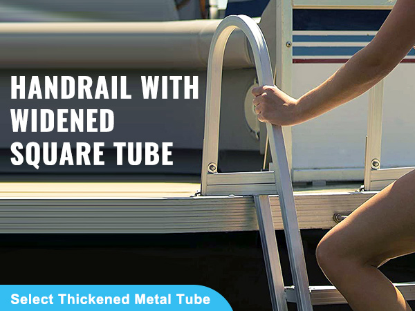 thickened 6063 aluminum alloy ladder with 2mm thickness for VEVOR dock ladder, corrosion-proof, and portable.