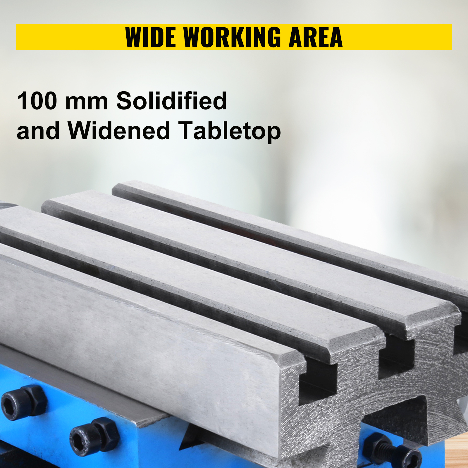 VEVOR milling machine work table, 100 mm solidified and widened tabletop.