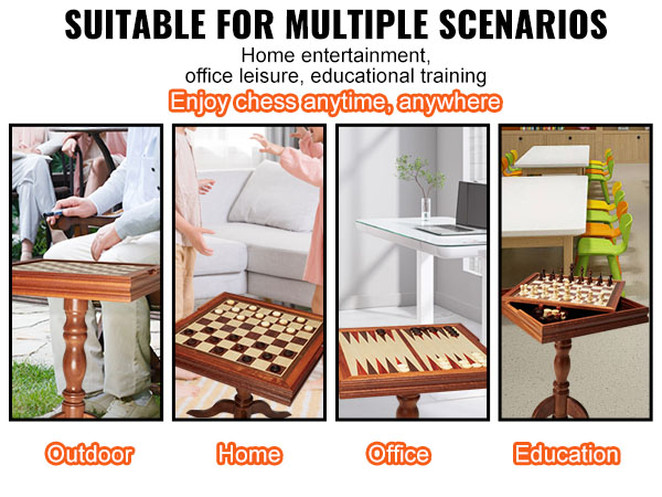 VEVOR chess table set for outdoor, home, office, and educational settings. enjoy chess anytime.