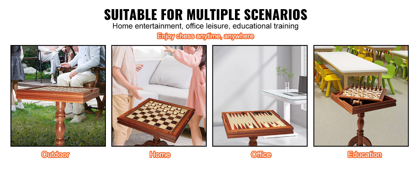 VEVOR chess table set for outdoor, home, office, and educational settings. enjoy chess anytime.
