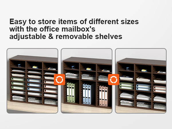 VEVOR literature organizers with adjustable shelves for storing various items like files and books.