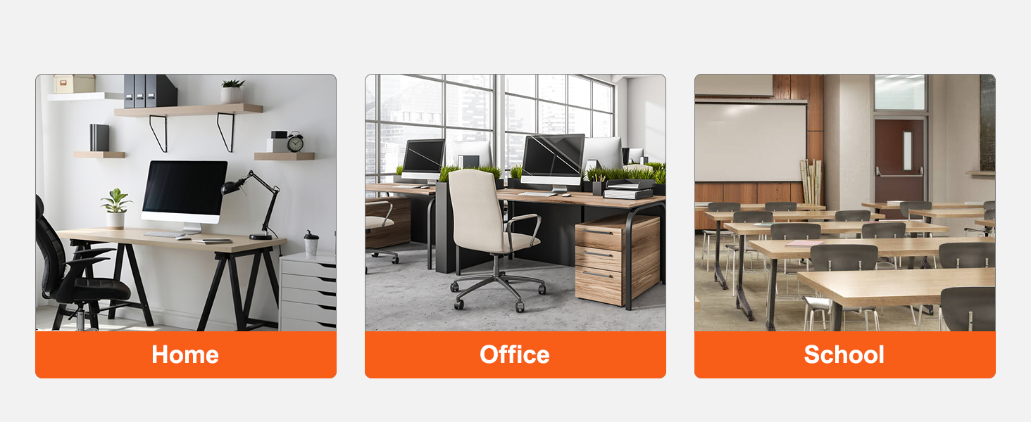 home, office, and school setups showcasing VEVOR literature organizers for organized spaces.