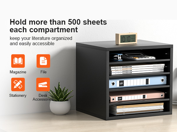 Органайзеры для литературы VEVOR вмещают более 500 листов в каждое отделение и отлично подходят для журналов, папок и канцелярских принадлежностей.