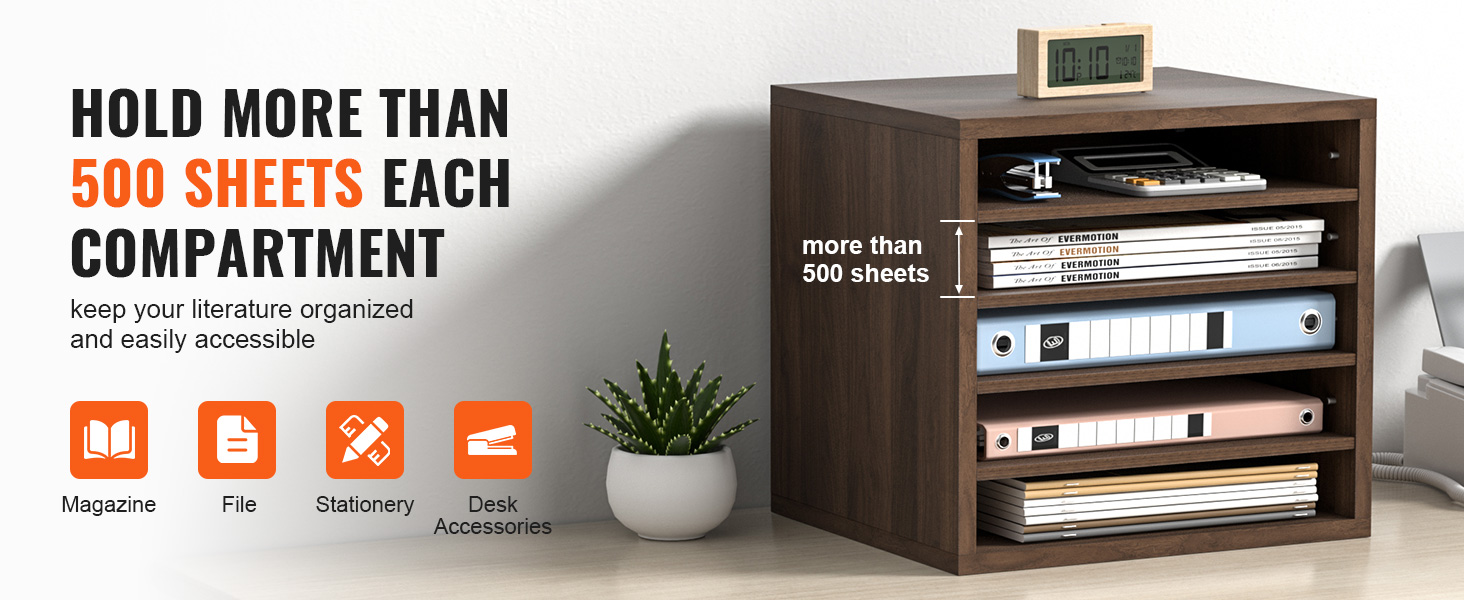 VEVOR kirjanduse korraldajad hoidke üle 500 lehed ühe sahtli, failide hoidmiseks ja kirjatarvete korralikult salvestatud.