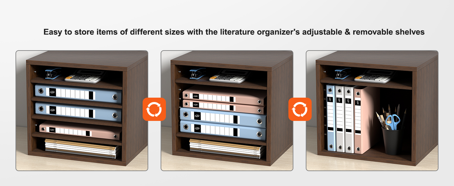 VEVOR kirjanduse korraldajad reguleeritavad riiulid hoidmine sideained, kontoritarbed, ja kaustad.