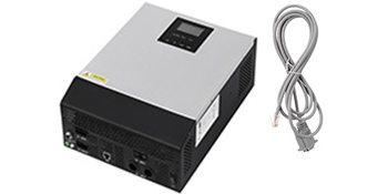 VEVOR 2400 W saules invertors ar displeju un barošanas kabeli.