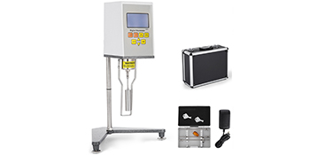 VEVOR digital viscometer with accessories, including a carrying case and power adapter.