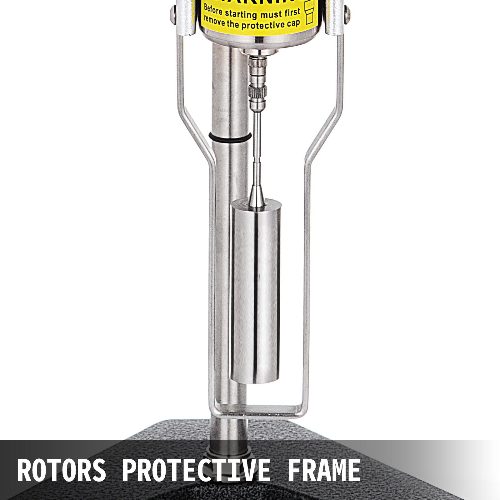 VEVOR digital viscometer with protective frame and rotors.
