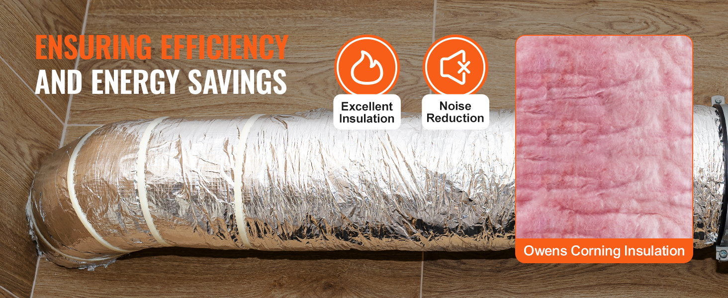 VEVOR dryer vent hose with excellent insulation and noise reduction benefits for energy savings.