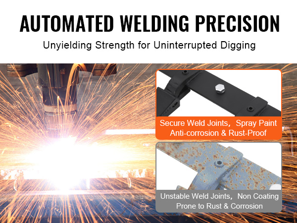 automated welding precision, secure weld joints, q345 alloy steel paint for VEVOR bucket tooth bar.