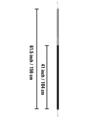 VEVOR rubber bungee cords measuring 61.5 inches and 41 inches, with hooks on each end.