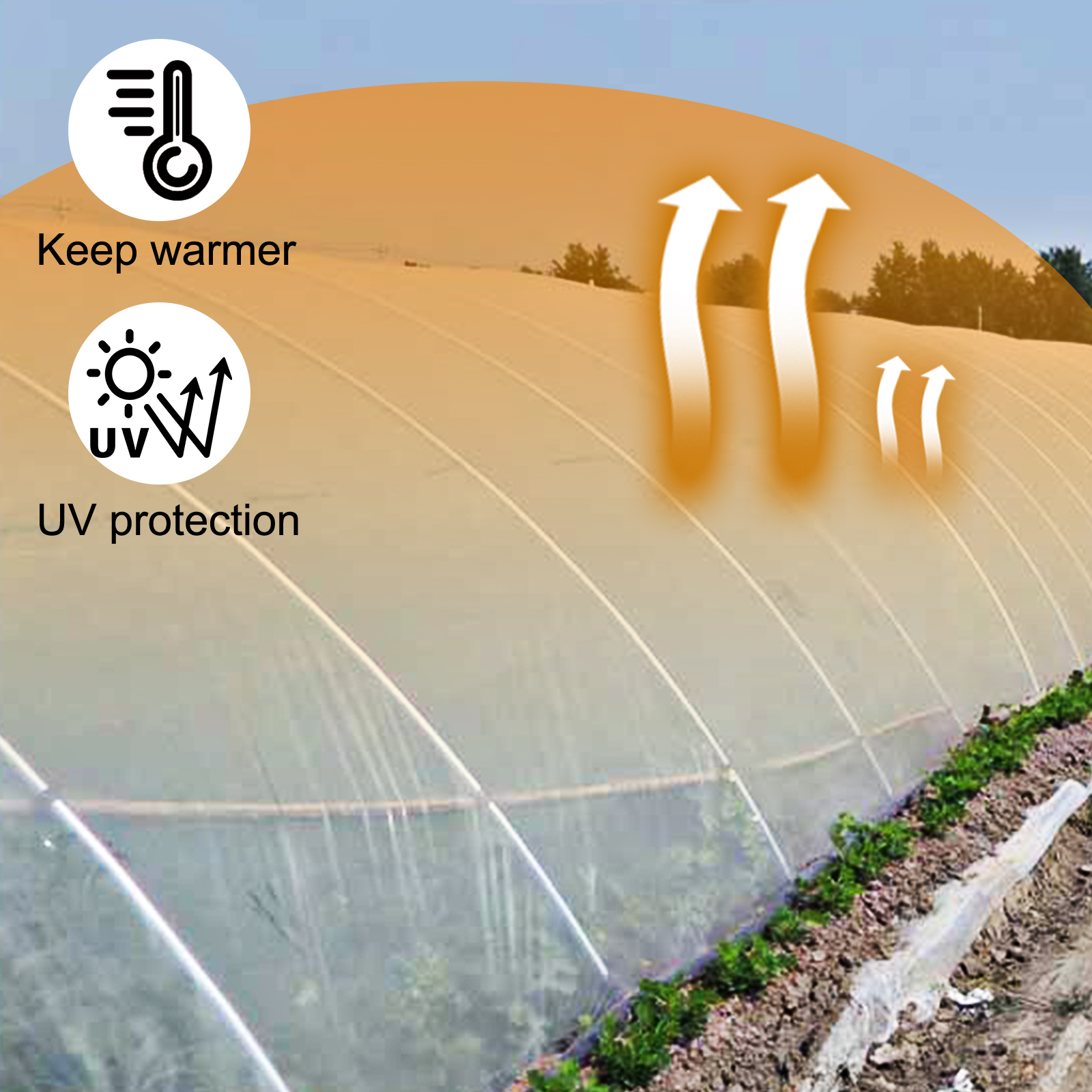 VEVOR greenhouse film with uv protection and insulation benefits.