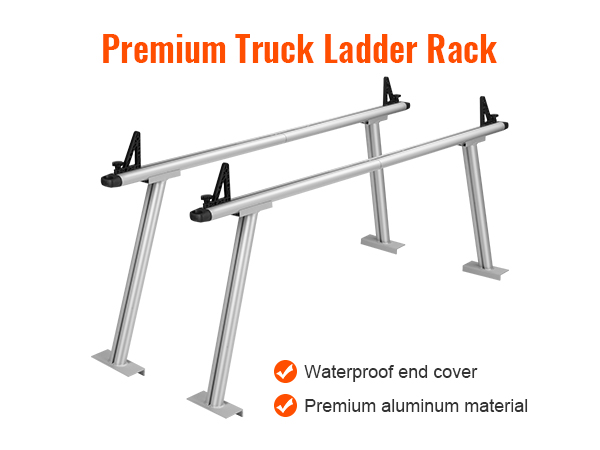 VEVOR truck rack comparison with waterproof end cover, premium aluminum vs. water entry and rust on others.