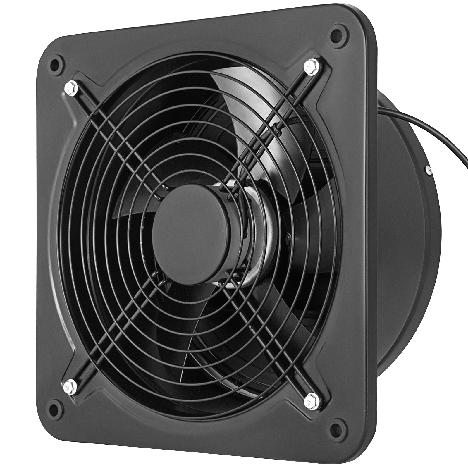 black VEVOR ventilation extractor with protective grill and mounting screws.