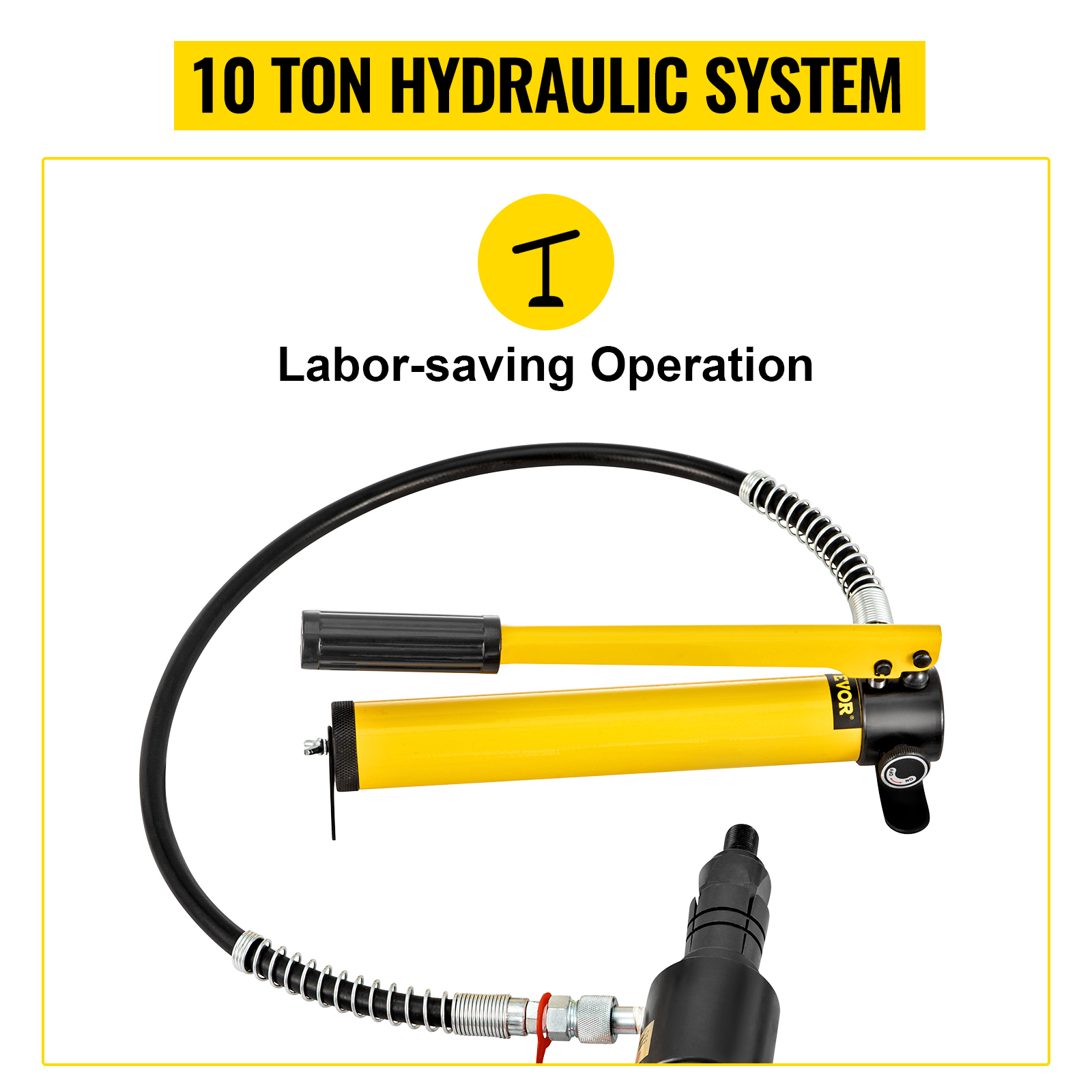 VEVOR hydraulic exhaust pipe expander with 10-ton system for labor-saving operation.